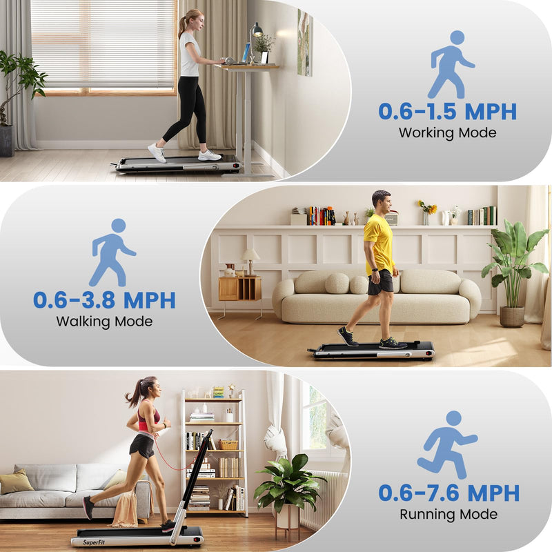 Load image into Gallery viewer, Goplus 340 LBS Capacity Walking Pad with Handle Bar Under Desk Treadmill with Apps