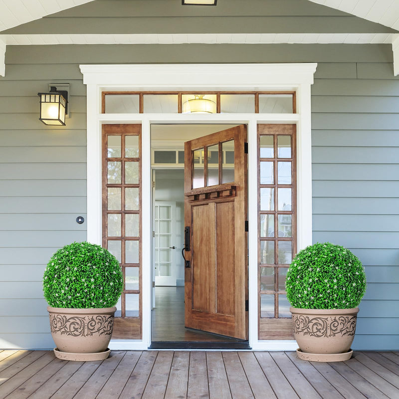 Load image into Gallery viewer, Goplus 2 PCS 19.5 Inch Artificial Plant Topiary Ball, Round Holly Faux Boxwood Balls