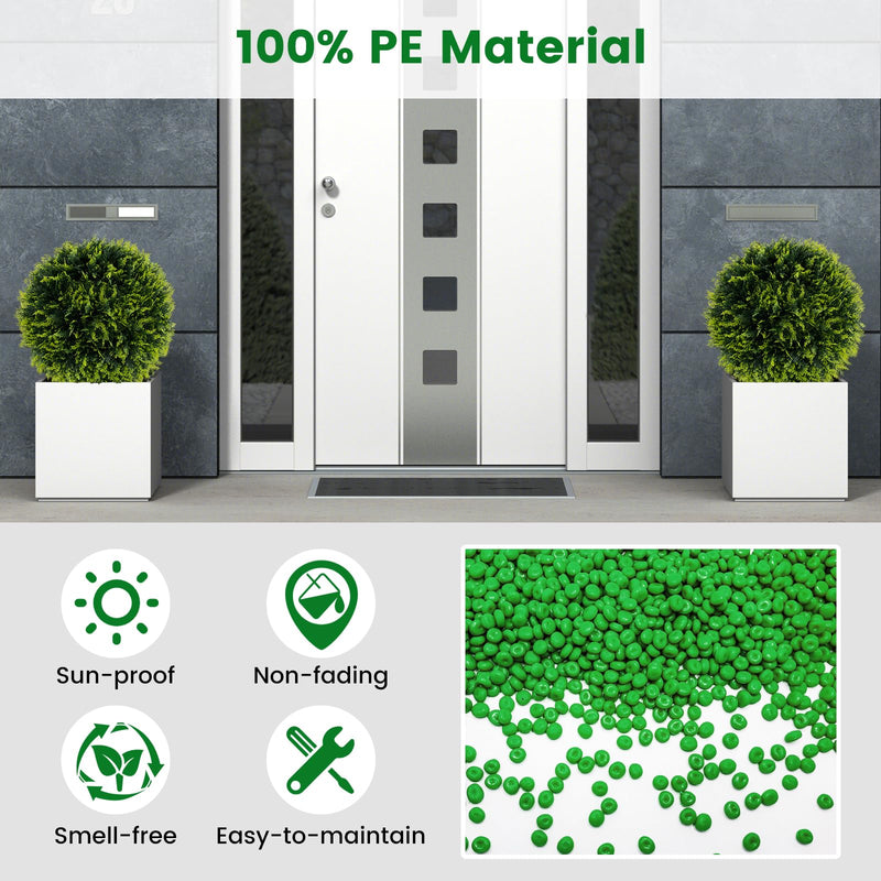 Load image into Gallery viewer, Goplus 2 PCS 18 Inch Artificial Cedar Topiary Ball, Round Faux Cypress Balls Outdoor, Fake Plant Sphere