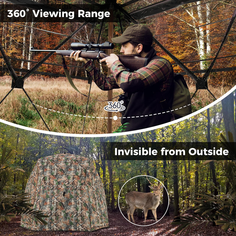 Load image into Gallery viewer, Goplus Camouflage Hunting Blind, One-Way See-Through Hunting Tent w/360° Viewing Range