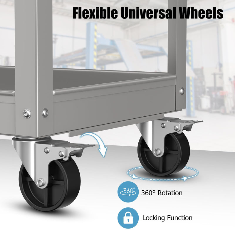 Load image into Gallery viewer, Goplus 3-Layer Service Utility Cart, Heavy Duty Unity Cart with Flat Handle