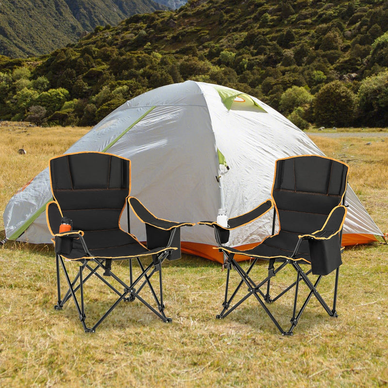 Load image into Gallery viewer, Goplus Reclining Camping Chair with Removable Footrest, 2-in-1 Folding Lounge Chair w/Adjustable Backrest Storage Bag & Cup Holder