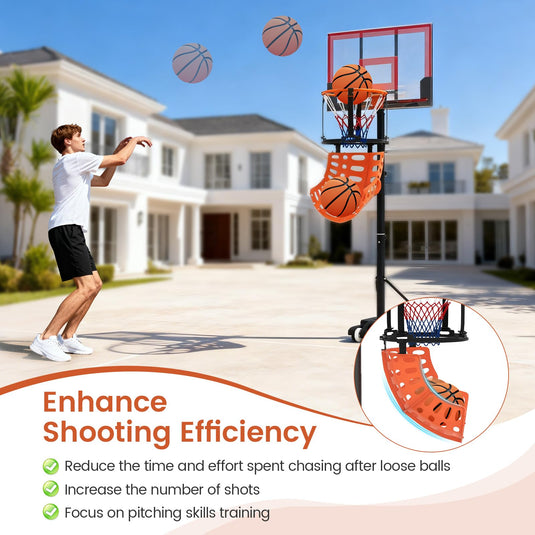 Goplus 360° Rotatable Basketball Return Attachment w/4 Tool-Free Detachable Hooks