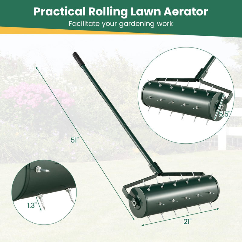Load image into Gallery viewer, Goplus Rolling Lawn Aerator, Filled with Sand or Stone