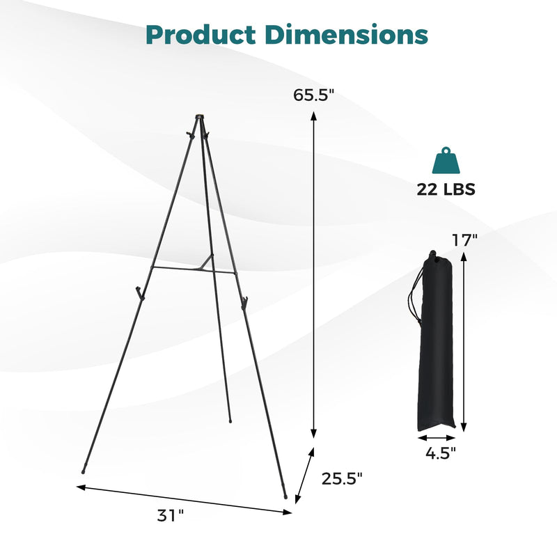 Load image into Gallery viewer, Goplus 65" Metal Easel Stand Set w/Movable Card Slots & Anti-Slip Foot Pads (6-Pack)