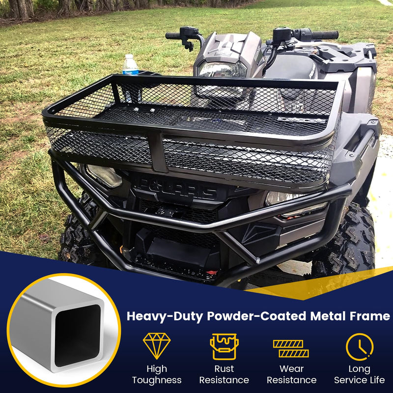 Load image into Gallery viewer, Goplus Universal ATV Front Cargo Basket Rack Luggage Carrier Steel Mesh Surface