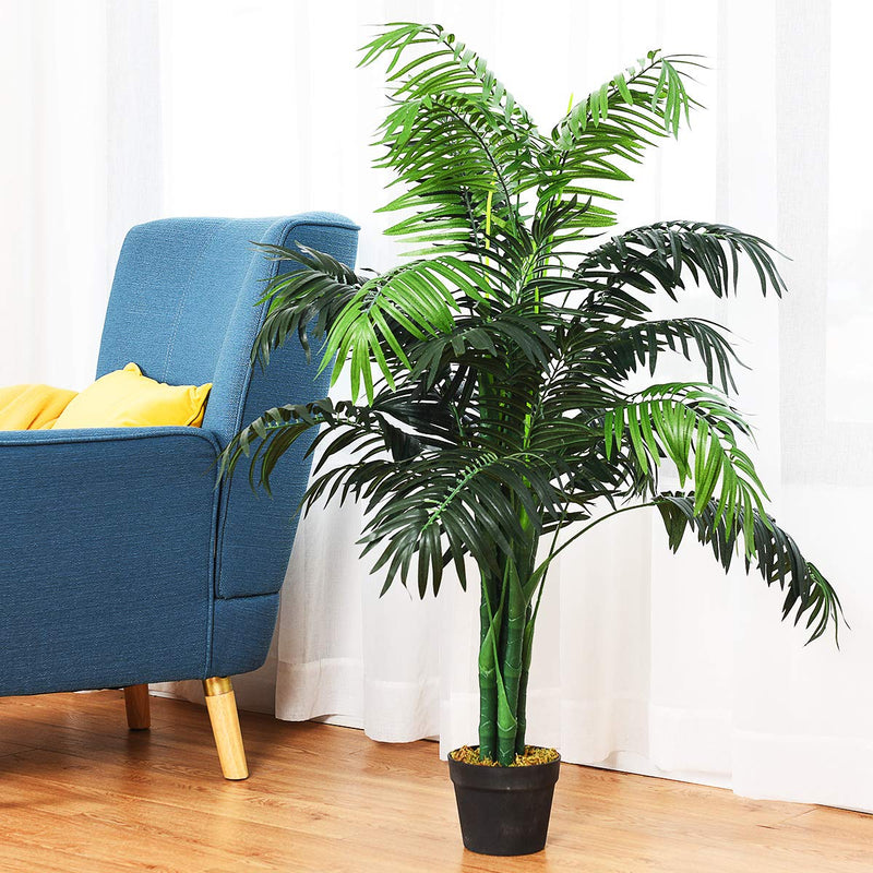 Load image into Gallery viewer, Goplus 3.5 Feet Tall Potted Artificial Palm Tree for Indoor Outdoor