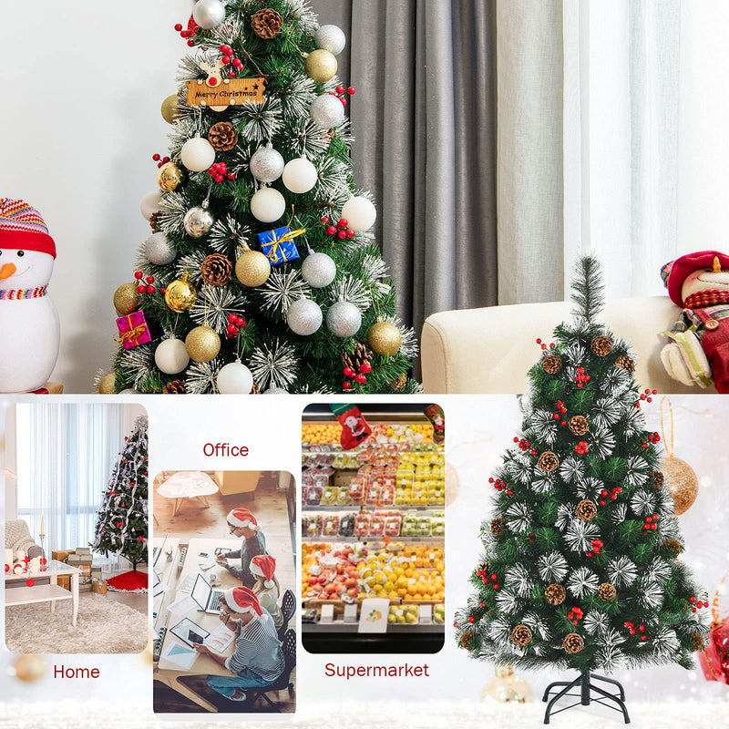 Load image into Gallery viewer, Goplus 4ft Snowy Artificial Christmas Tree Premium PVC Lifelike Full Tree for Holiday Celebration