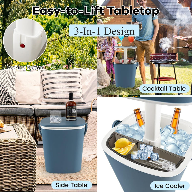 Load image into Gallery viewer, Goplus Cooler Table, Portable 4 Gallon All-Weather Beer and Wine Table Cooler with Handle