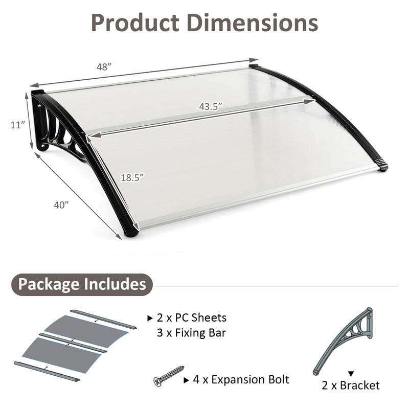 Load image into Gallery viewer, 48" x 40" Window Awning - Goplus