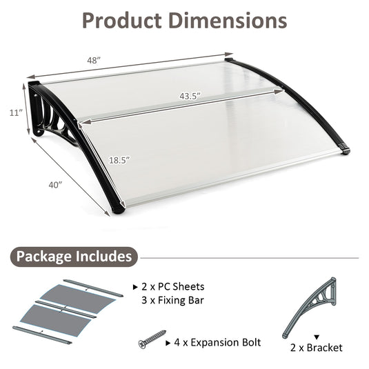 48" x 40" Window Awning - Goplus
