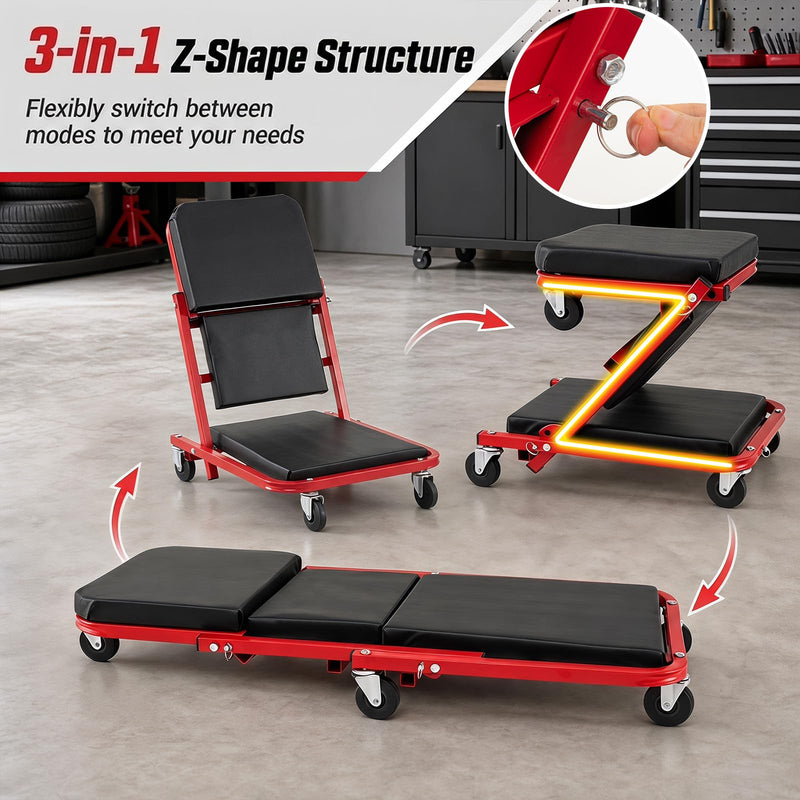 Load image into Gallery viewer, Goplus 36" 3-in-1 Folding Mechanic Creeper | Under Car Roller Creeper