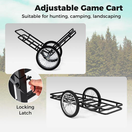 Goplus 550 LBS Adjustable Folding Deer Cart with 20 Inch Big Wheels