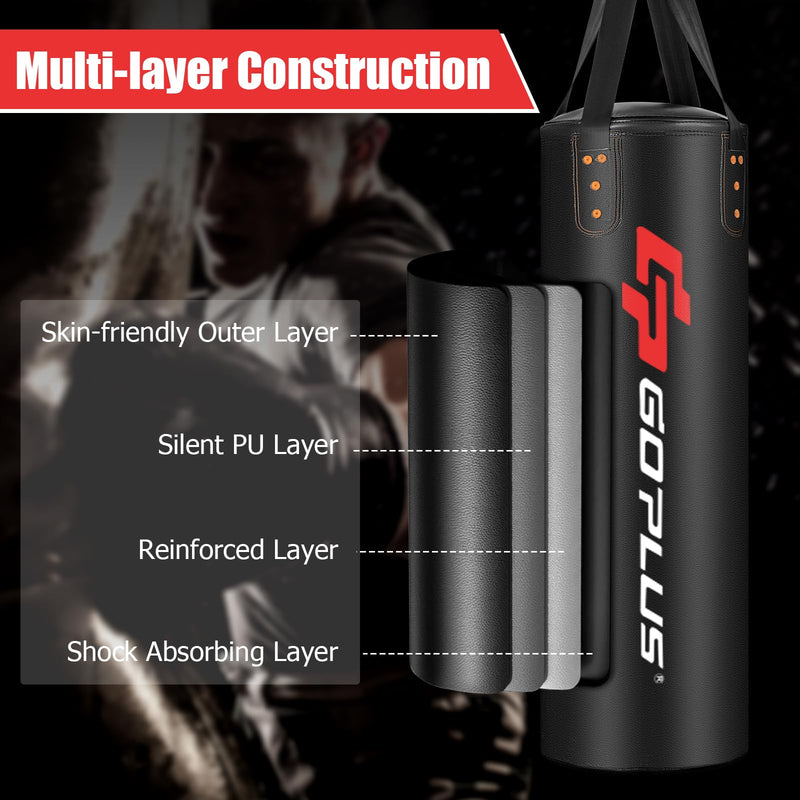 Load image into Gallery viewer, Goplus Punching Bag, Unfilled Heavy Boxing Bag Set with 12OZ Gloves, Wraps, Ceiling Hook, Hanging Kick Boxing Bag for Adults Youth
