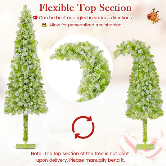 Goplus 5FT / 6FT / 7FT Whimsical Christmas Tree | Bendable Grinchs Xmas Tree