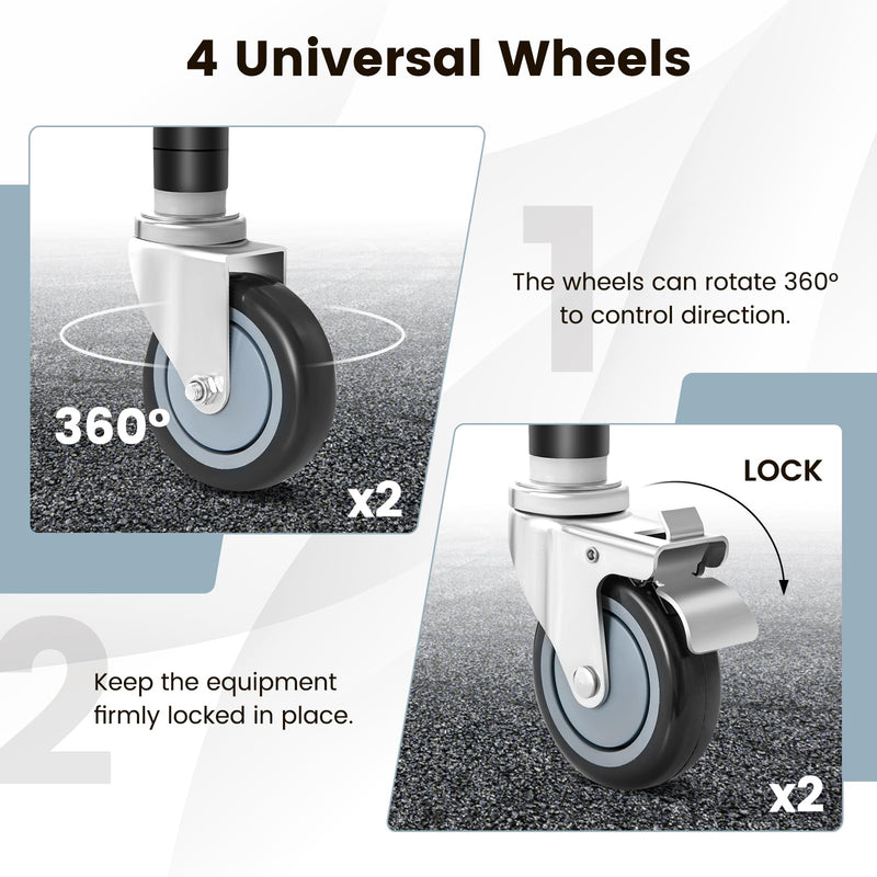 Load image into Gallery viewer, Goplus 4 inch Caster Wheel Set,Expanding Stem Caster Set of 4, 2 Wheels with Brakes