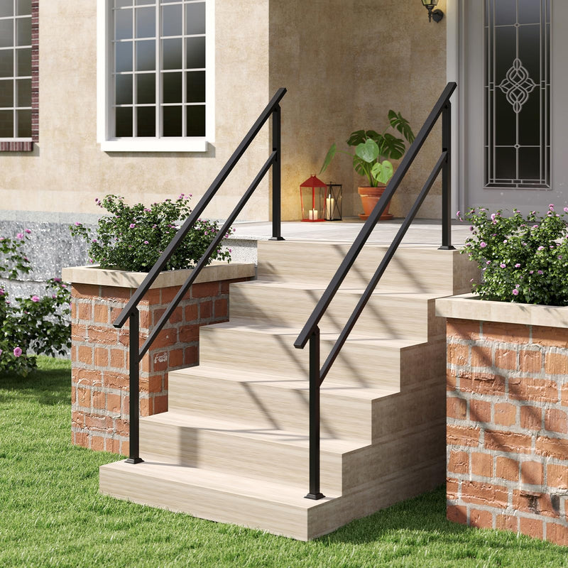 Load image into Gallery viewer, Goplus Metal Hand Rail Fits 0-6 Steps with Flexible Angle Adjustment