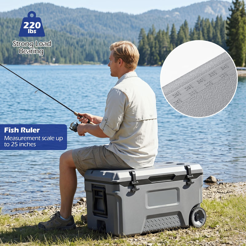 Load image into Gallery viewer, Goplus 53/74 QT Insulated Hard Cooler Portable Rolling Cooler w/Wheels