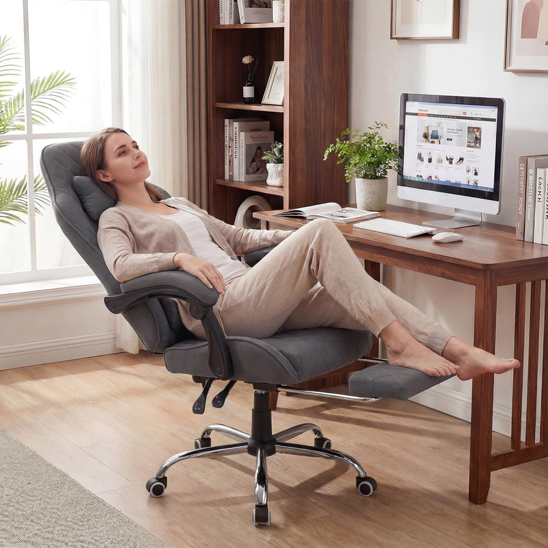 Load image into Gallery viewer, Goplus Ergonomic Gaming Chair with Linkage Armrests & Detachable Headrest for Home Office