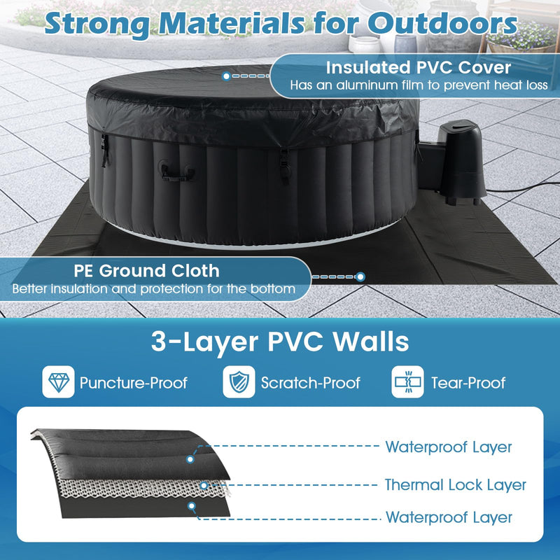 Load image into Gallery viewer, Goplus Inflatable Hot Tub SPA Person Portable Pool Hottub with 130 Air Jets