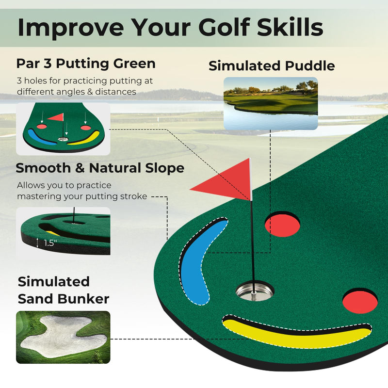 Load image into Gallery viewer, Goplus Outdoor Portable Golf Practice Training Mat, 9.8 FT x 3 FT