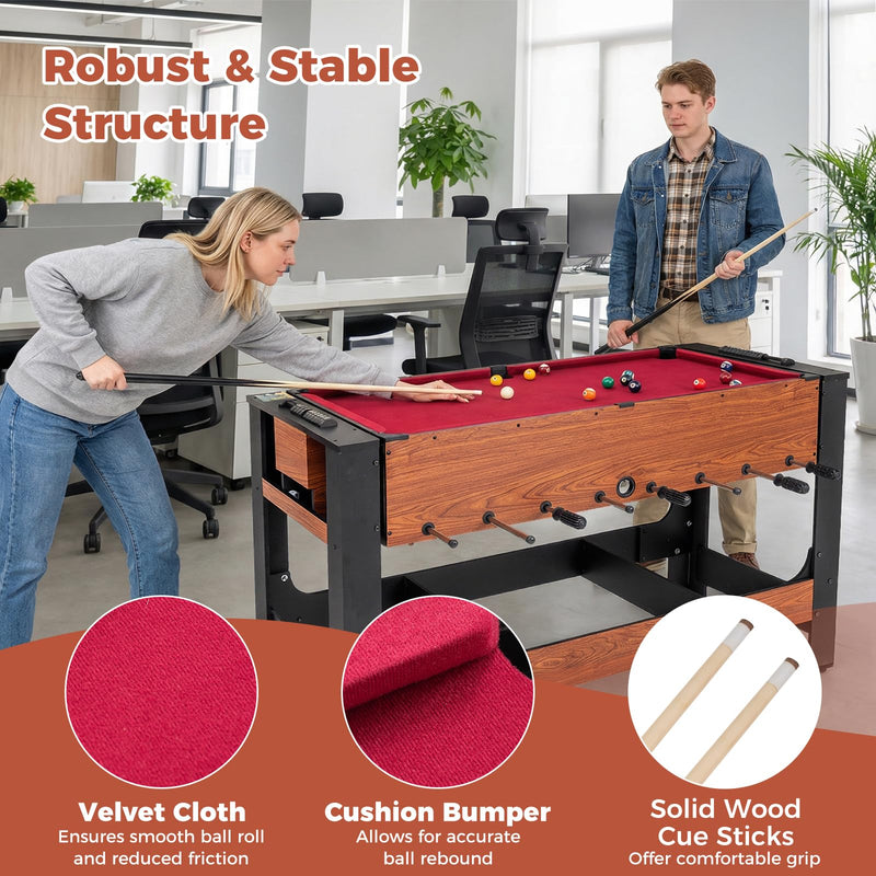 Load image into Gallery viewer, Goplus 54" Full Size Foosball & Pool Combo Table | Indoor Outdoor Combination Arcade Table