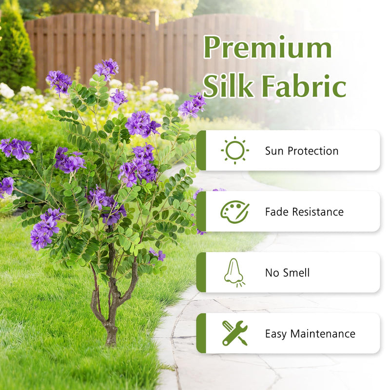 Load image into Gallery viewer, Goplus 39” 2 Pack Artificial Locust Flower Trees with Ground Spikes | Sophora Japonica Blossoms