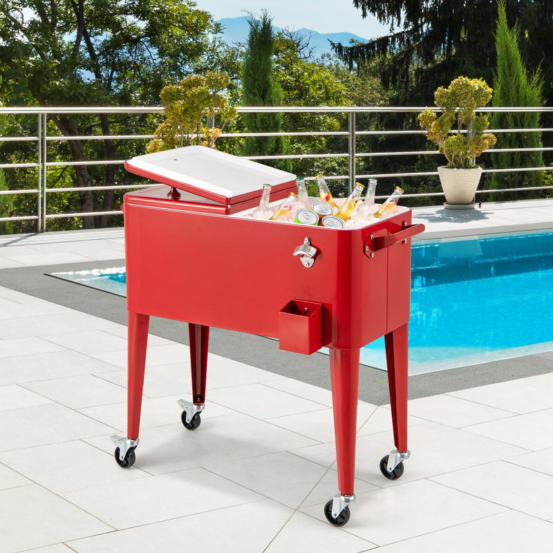 Load image into Gallery viewer, Goplus 80-Quart Portable Insulated Drink Beverage Cooler for Patio Backyard Deck Pool
