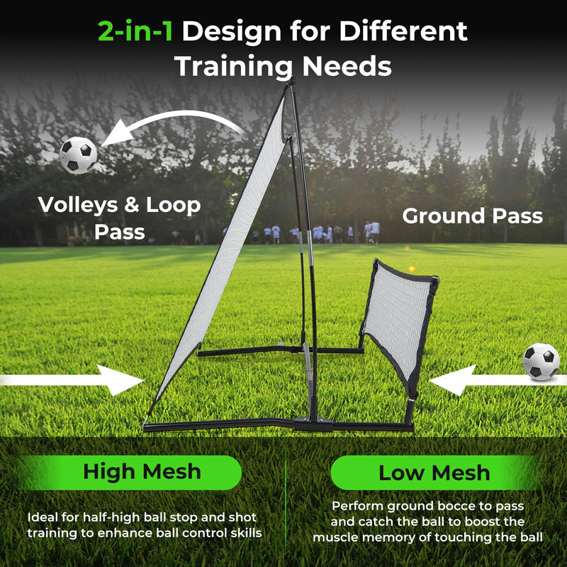 Load image into Gallery viewer, Goplus Soccer Trainer 80”x40”, 2-in-1 Soccer Rebounder Net with Carrying Bag