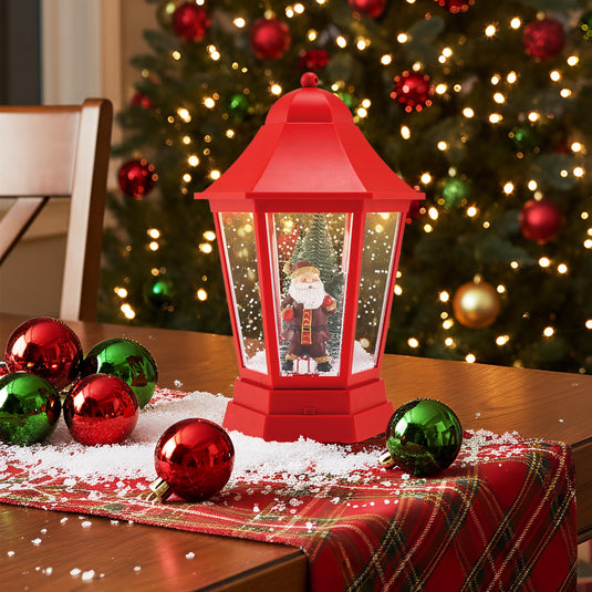 Goplus 2-in-1 Musical Lamp Post & Snow Globe Lantern (Snowing Santa)