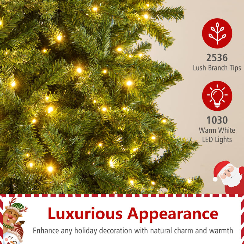 Load image into Gallery viewer, Goplus 12 FT Pre-Lit Artificial Christmas Tree with Quick Power Connector