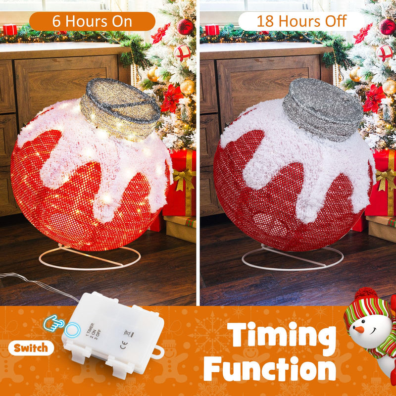 Load image into Gallery viewer, Goplus Indoor Outdoor Christmas Decoration, Pop-Up Christmas Ball Ornament with 80 LED Lights and Timer,