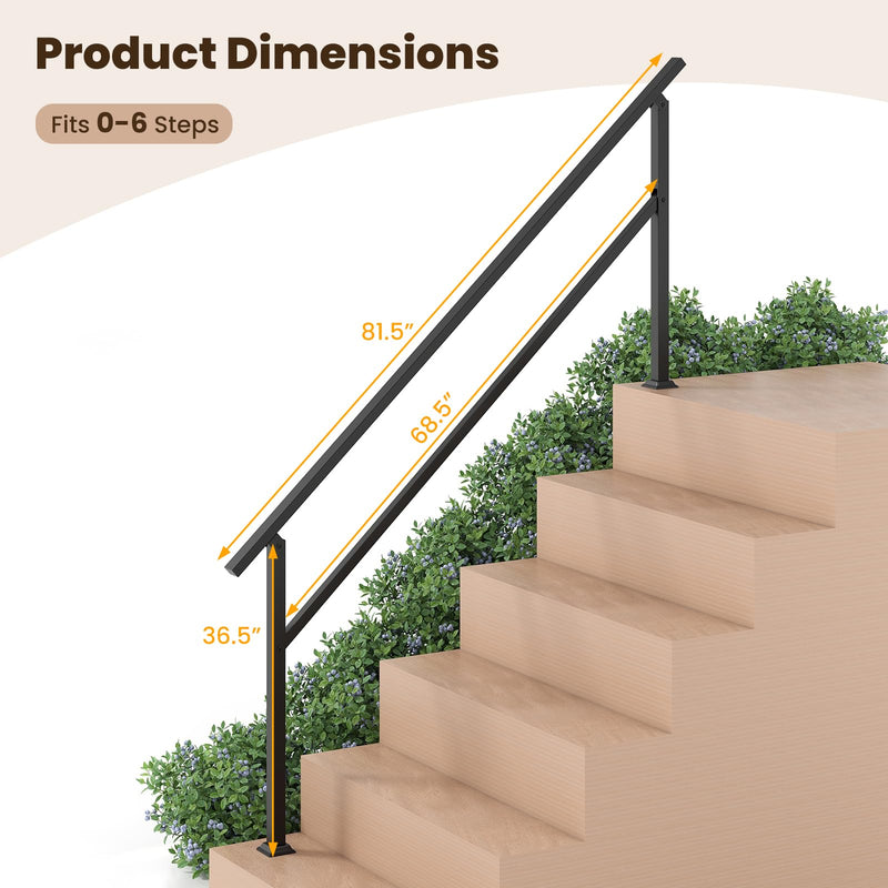 Load image into Gallery viewer, Goplus Metal Hand Rail Fits 0-6 Steps with Flexible Angle Adjustment