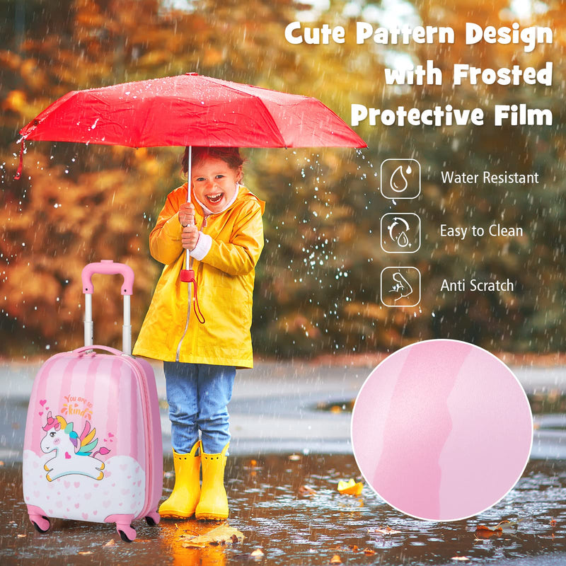 Load image into Gallery viewer, Goplus 2PC Kids Luggage, 12" & 16" Kids Carry On Luggage Set, Lightweight Spinner Suitcases