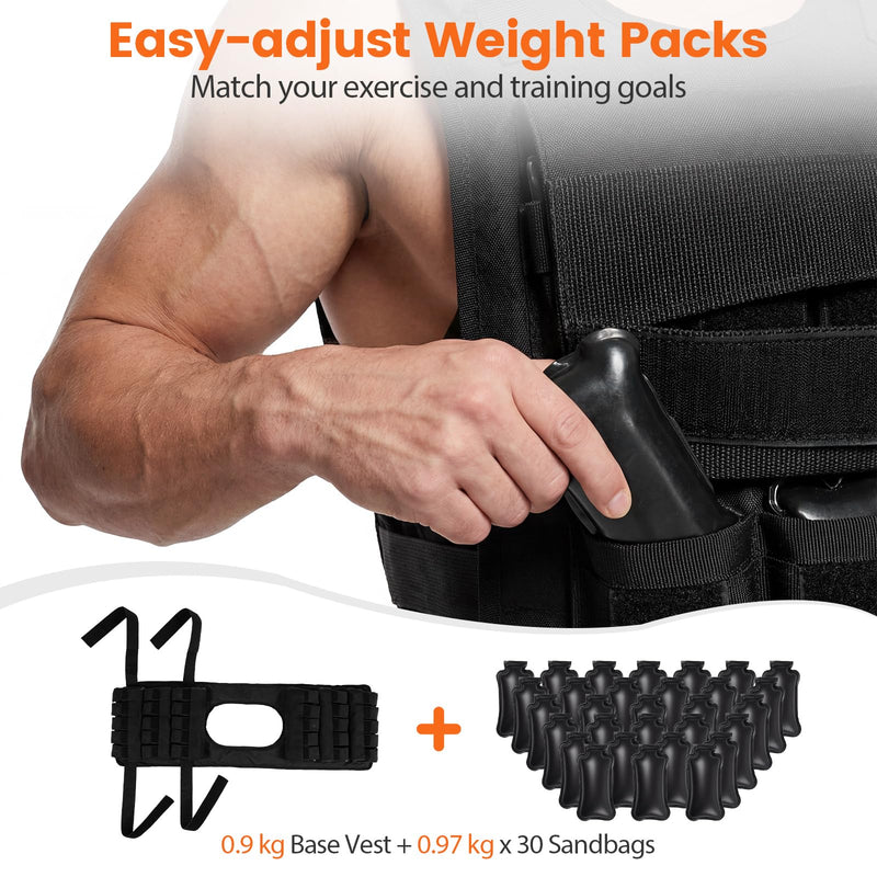 Load image into Gallery viewer, Goplus 66lbs Adjustable Weighted Vest with 30 Removable Metal-Sand Weigh