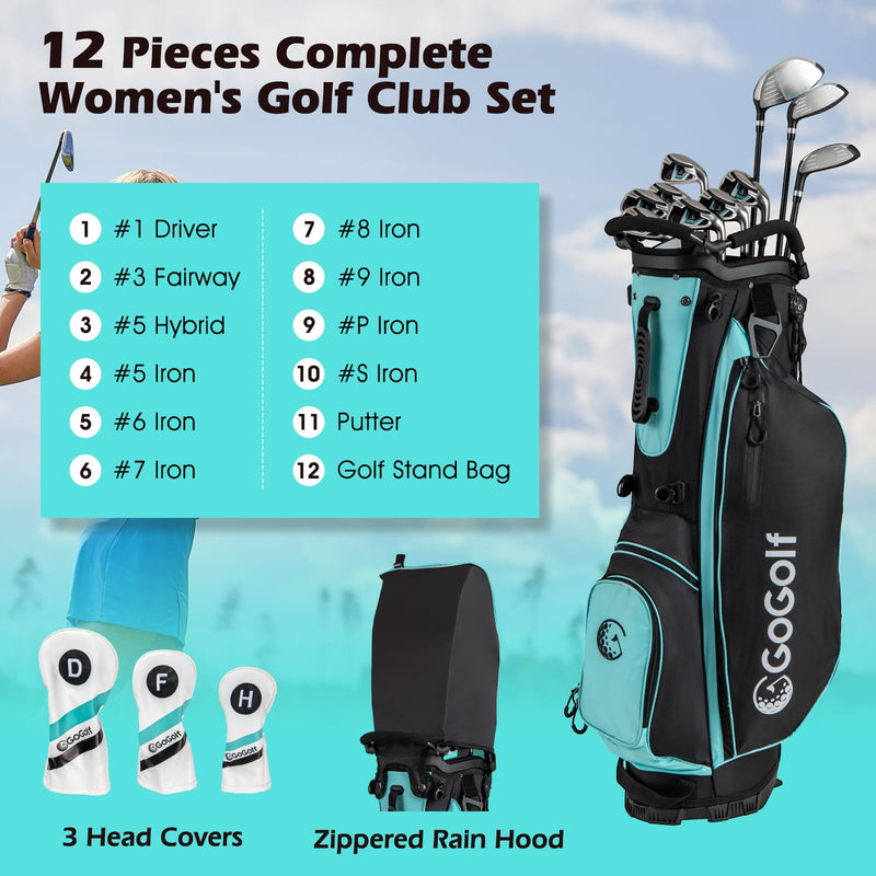 Load image into Gallery viewer, Goplus Complete Golf Club Set for Women | 12 Pieces Right Hand Ladies' Golf Clubs