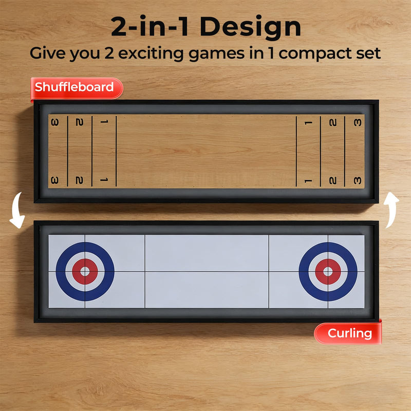 Load image into Gallery viewer, Goplus Shuffleboard and Curling 2 in 1 Board Game Combo Game Set for Adults