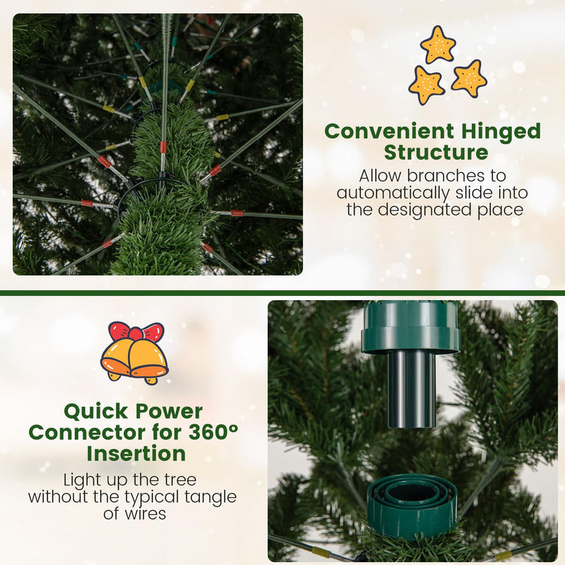 Load image into Gallery viewer, Goplus 12ft Pre-Lit Artificial Christmas Tree with 360° Quick Power Connector