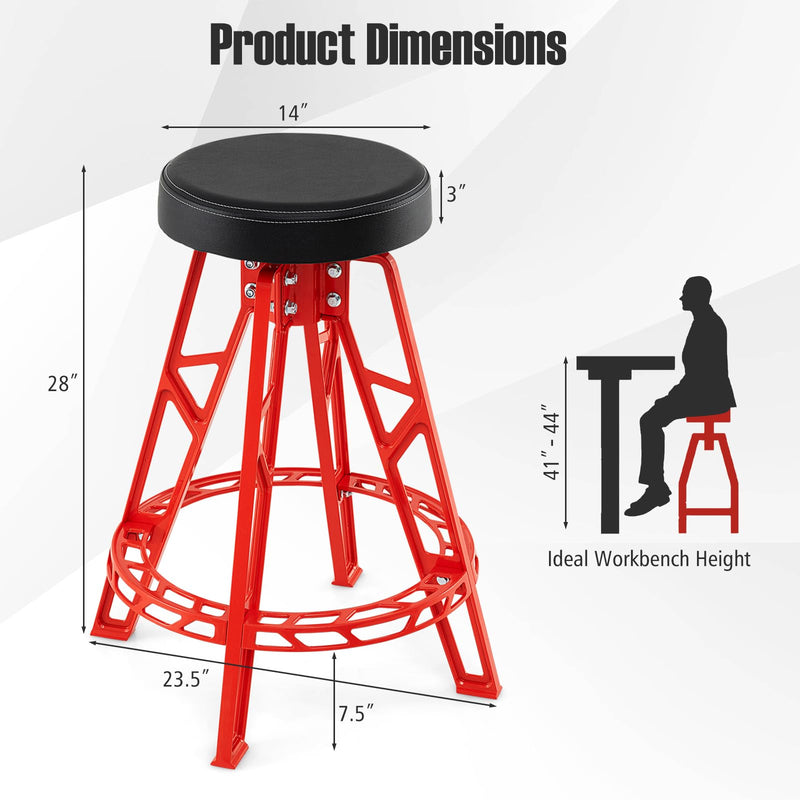 Load image into Gallery viewer, Goplus 28 Inch Swivel Shop Stool with Round Padded Seat & Built-in Footrest