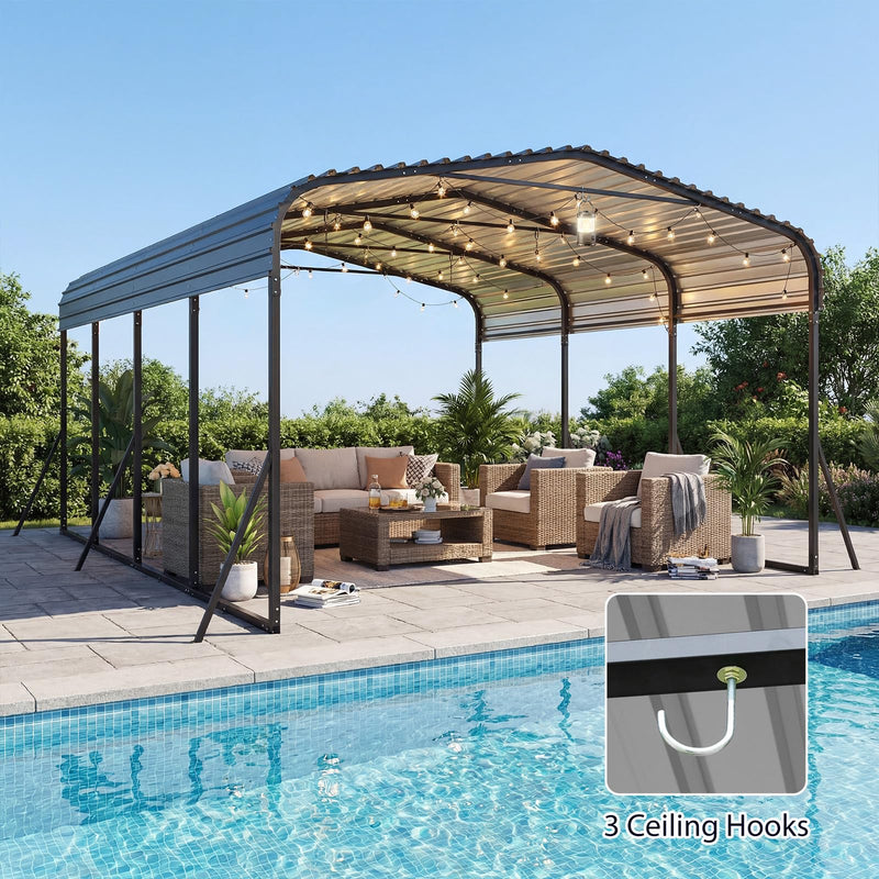 Load image into Gallery viewer, Goplus 12 x 20 FT Heavy-Duty Carport Outdoor Galvanized Steel Garage Car Shelter