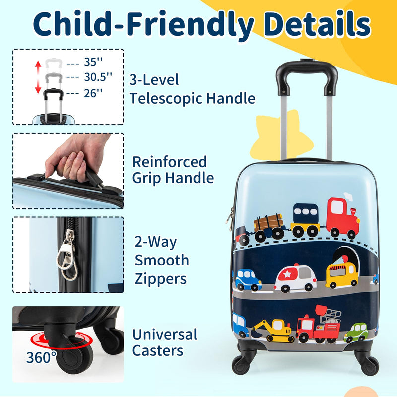 Load image into Gallery viewer, 2 PCS Kid Luggage Set With Spinner Wheels for Children Boys Girls-Dark Blue