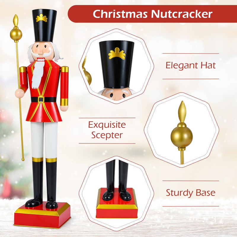 Load image into Gallery viewer, Goplus 4' Christmas Nutcracker w/High Hat Beautiful Scepter Uniform & Boots