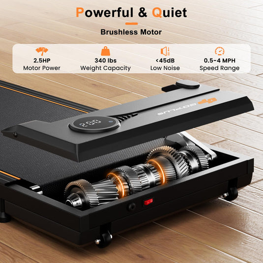 Goplus Walking Pad 340 LBS Capacity Under Desk Treadmill with Remote Control LED Display