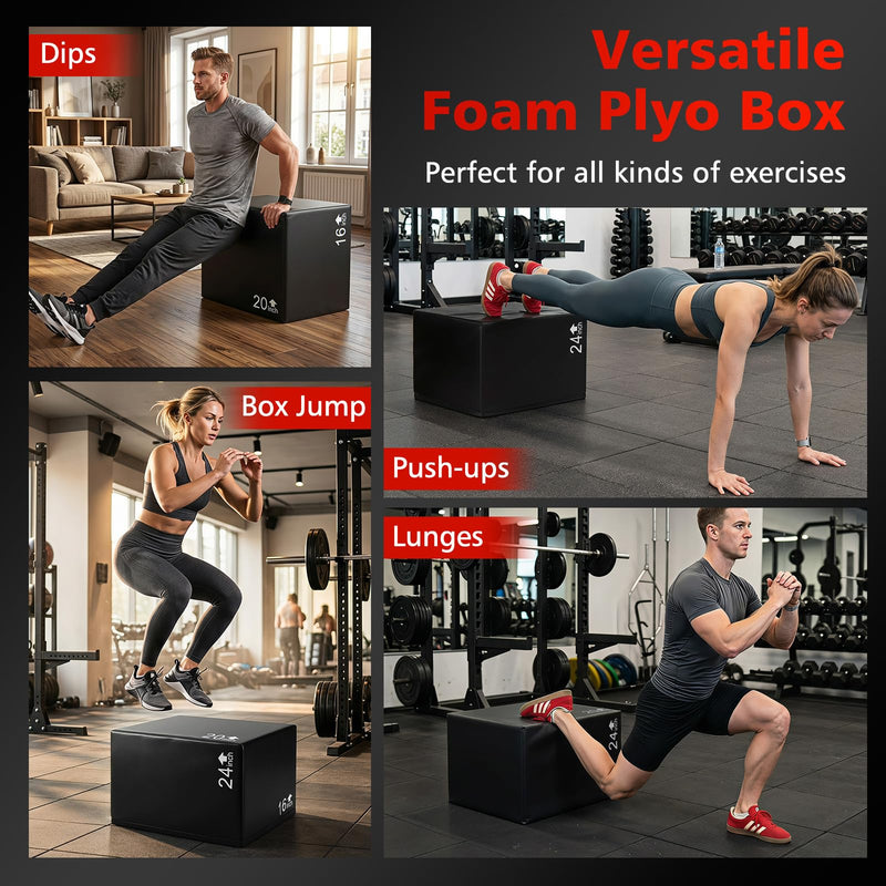 Load image into Gallery viewer, Goplus 3 in 1 Foam Plyometric Jump Box | High Density Foam Plyo Box for Home Gym
