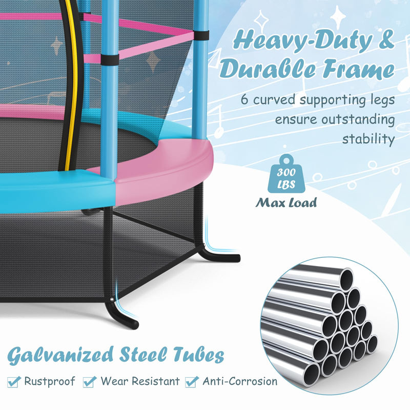 Load image into Gallery viewer, Goplus 55" Trampoline for Kids, 4.6 FT Mini Toddler Trampoline with ASTM Certified, Enclosure Net