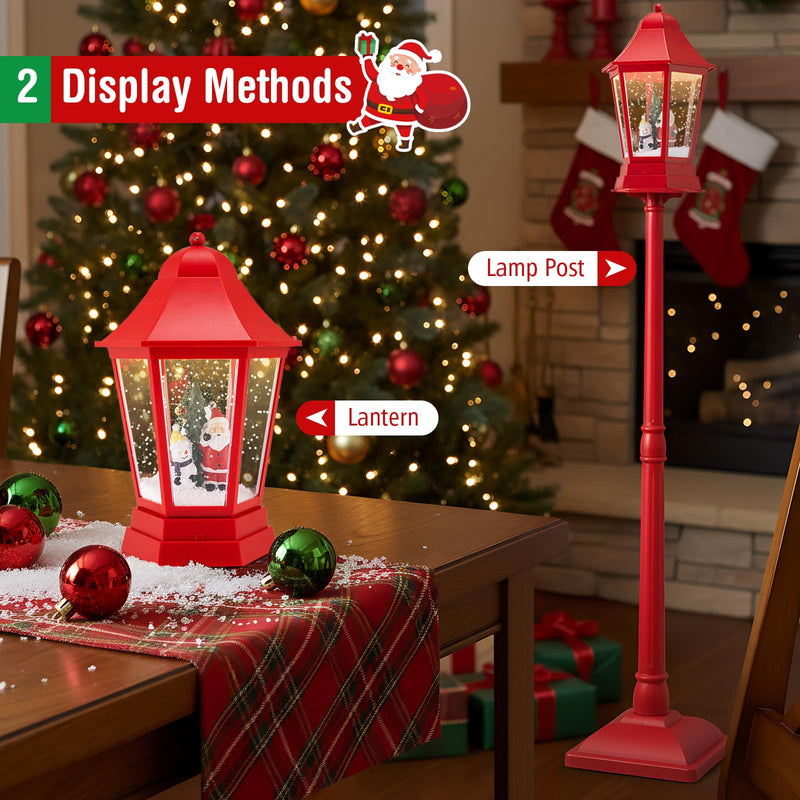 Load image into Gallery viewer, Goplus 5.3 Ft Christmas Snowy Street Lamp | 2-in-1 Musical Lamp Post & Snow Globe Lantern