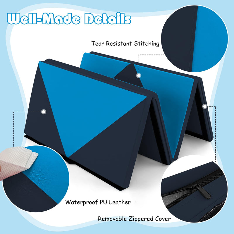 Load image into Gallery viewer, Goplus 8' x 4' x 2" Folding Tumbling Mat with Carry Handles Hook & Loop Fasteners