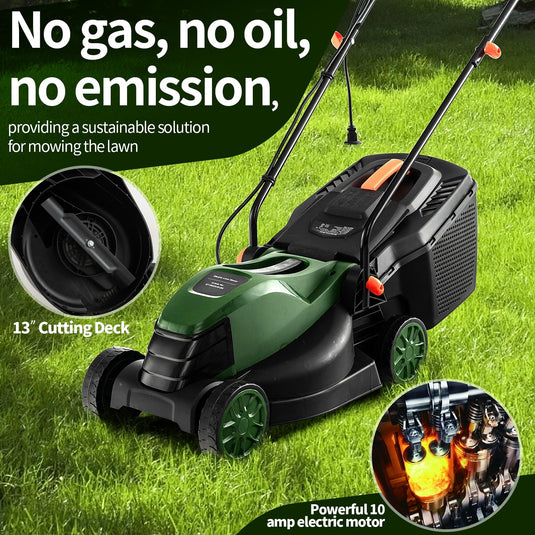 Goplus Electric Lawn Mower, 2-in-1 Versatile Corded Lawn Mower, 10 AMP Motor, 13" Cutting Deck