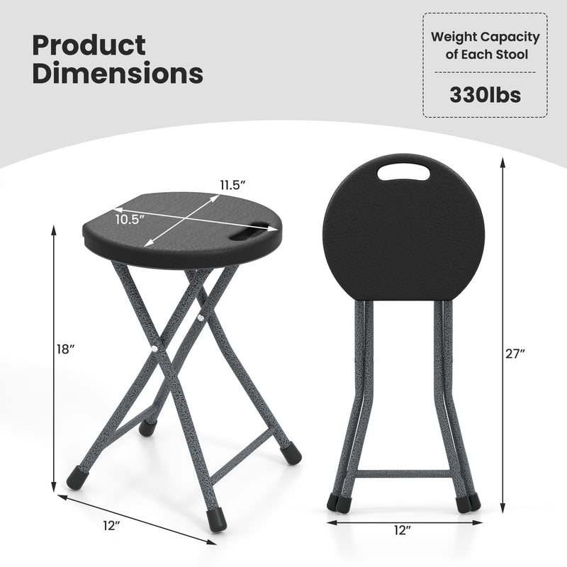 Load image into Gallery viewer, Goplus Folding Stool Collapsible Round Stool with Handle for Fishing Hiking Gardening BBQ