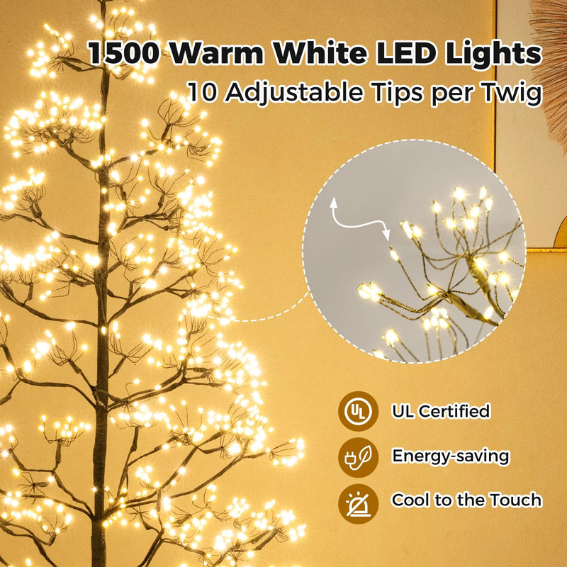 Load image into Gallery viewer, Goplus 5/6/7 FT LED Alpine Tree with 1000 Warm White LED Lights, Pre-lit Artificial Cedar with Weighted Base